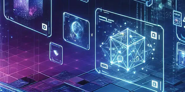 A futuristic digital space depicting an ethereal figure exploring private adult directories, surrounded by holographic content and security symbols.